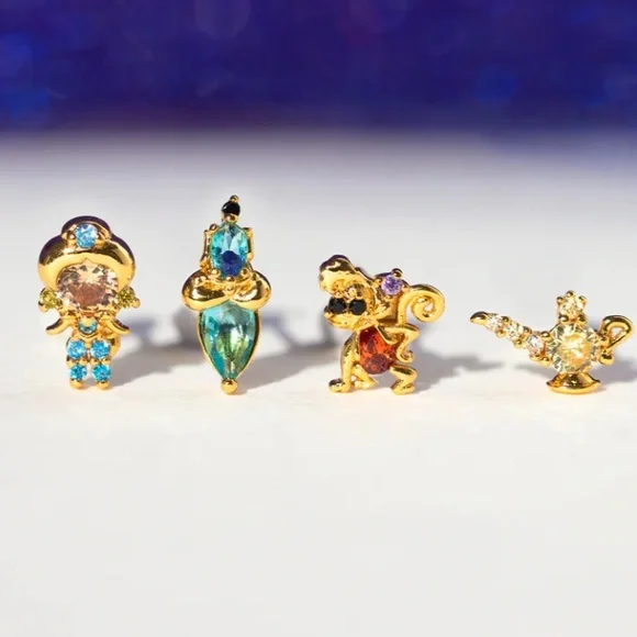 Aladdin jasmin stud earring set 18k gold plating - Picture 4 of 4